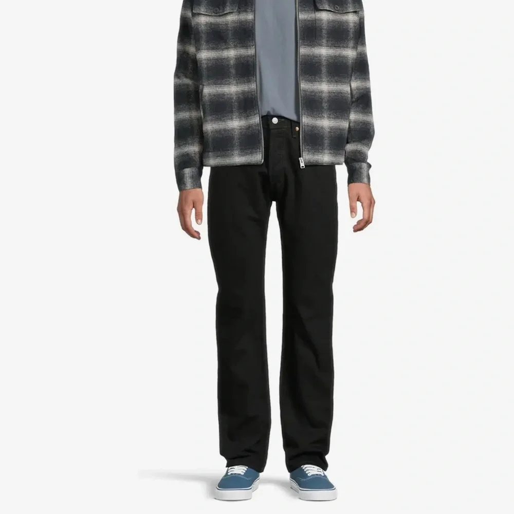 Levi's Men's Straight Black Denim Jeans - Picture 5 of 9